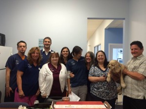 Peggy & Daisy along with the staff at Frederick Road Veterinary Hospital, Catonsville, MD
